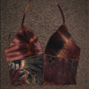 Brown Cropped Halter top